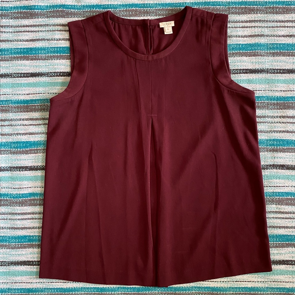 J. Crew Wine Tank Top Style Dress Shirt